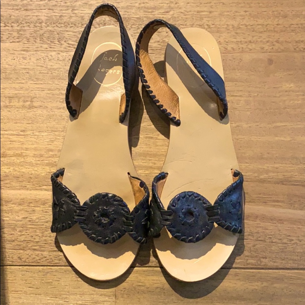 Jack Rogers Black Sling-Back Sandals